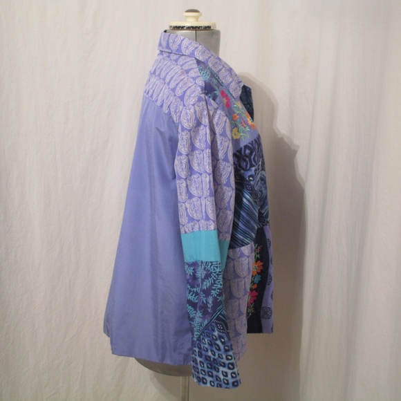 Diane Gilman Patchwork Embroidered Jacket 1X - Picture 5 of 8